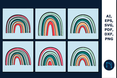 Layer rainbow Shadow Box SVG Bundle SVG MD JOYNAL ABDIN 