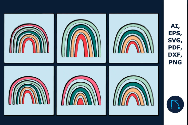 Layer rainbow Shadow Box SVG Bundle SVG MD JOYNAL ABDIN 