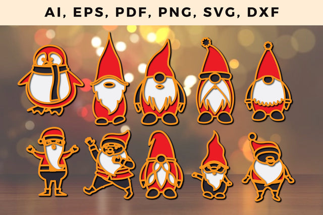 layer santa claus CHRISTMAS Bundle svg, Multilayer Laser Cut Files, SVG, 3D Designs, Mini Design Bundles SVG MD JOYNAL ABDIN 