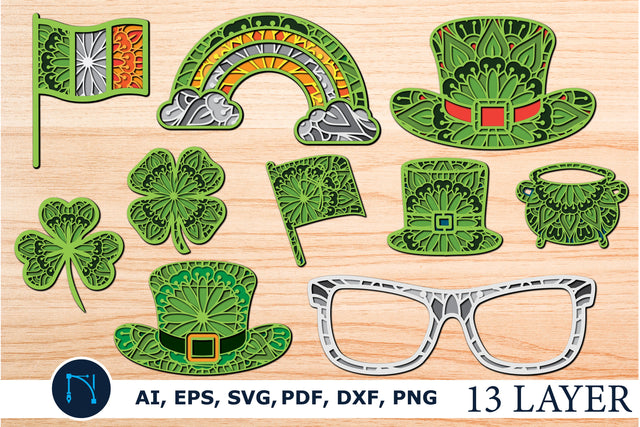 layer st Patrick’s bundle SVG mandala SVG MD JOYNAL ABDIN 
