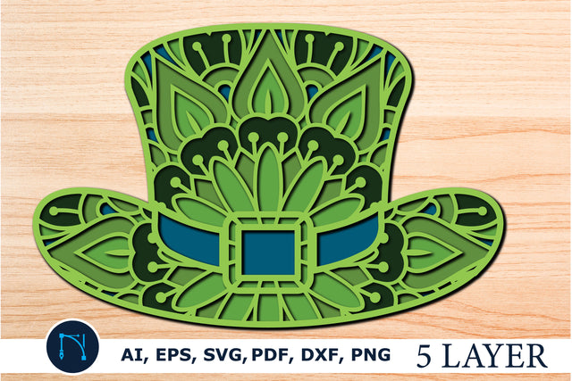 layer st Patrick’s day hat mandala SVG SVG MD JOYNAL ABDIN 