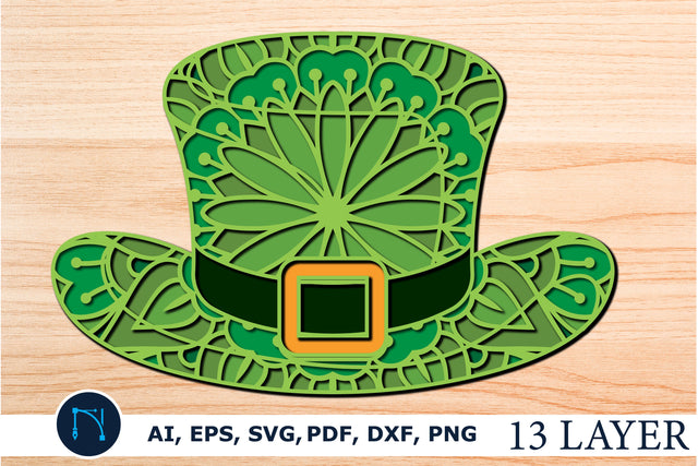 layer st Patrick’s day hat mandala SVG SVG MD JOYNAL ABDIN 
