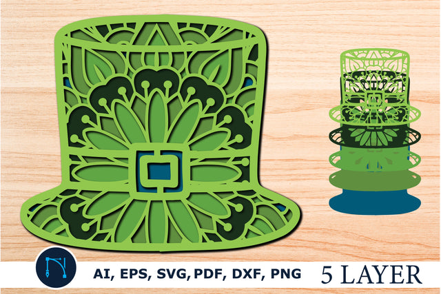 layer st Patrick’s day hat mandala SVG SVG MD JOYNAL ABDIN 