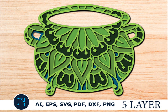 layer st Patrick’s day pot, mandala SVG SVG MD JOYNAL ABDIN 