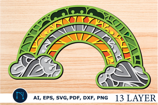 layer st Patrick’s day rainbow, 3d SVG mandala SVG MD JOYNAL ABDIN 