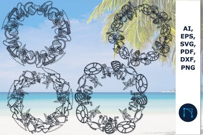 layer Summer Wreath Door Sign SVG bundle SVG MD JOYNAL ABDIN 