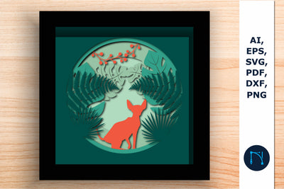 layer Tropical Leaf 3d SVG shadow box SVG MD JOYNAL ABDIN 