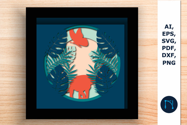 layer Tropical Leaf 3d SVG shadow box SVG MD JOYNAL ABDIN 