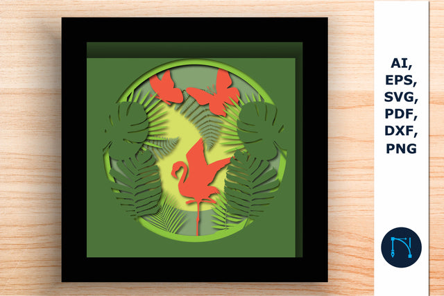layer Tropical Leaf 3d SVG shadow box SVG MD JOYNAL ABDIN 