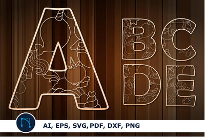 Layer unicorn Alphabet 3d cut svg bundle SVG MD JOYNAL ABDIN 