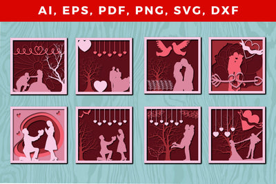 Layer valentine couple 3d SVG BUNDLE SVG MD JOYNAL ABDIN 