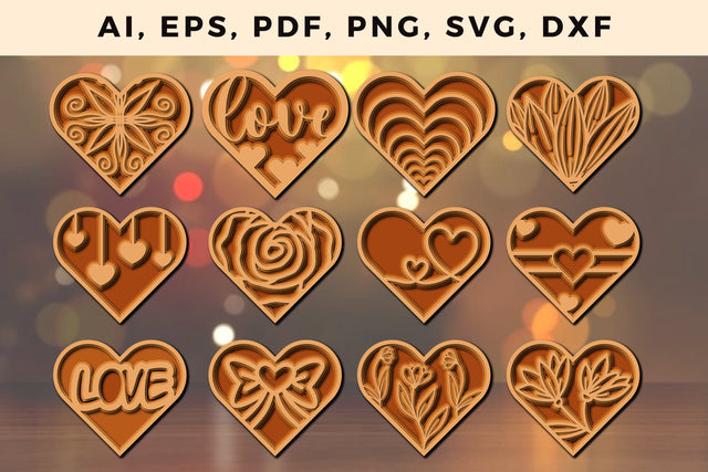 layer valentine heart laser cut file SVG., Multilayer Laser Cut Files, SVG, 3D Designs, Mini Design Bundles SVG MD JOYNAL ABDIN 