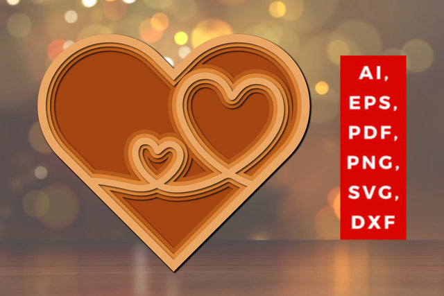 layer valentine heart laser cut file SVG. SVG MD JOYNAL ABDIN 