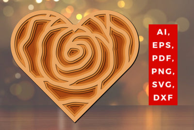 layer valentine heart laser cut file SVG. SVG MD JOYNAL ABDIN 