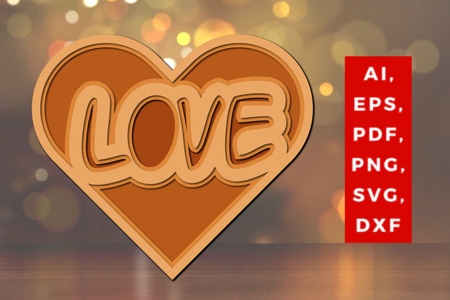 layer valentine heart laser cut file SVG. SVG MD JOYNAL ABDIN 