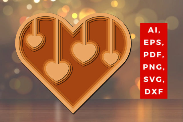 layer valentine heart laser cut file SVG. SVG MD JOYNAL ABDIN 