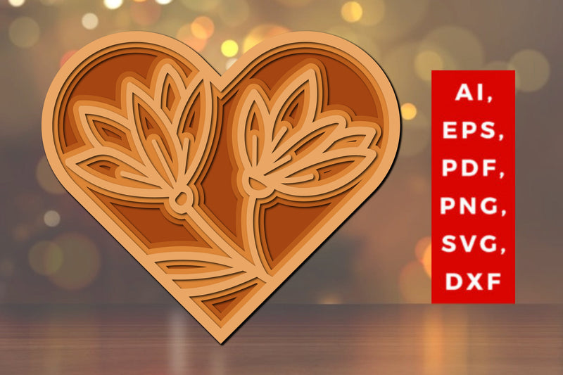 layer valentine heart laser cut file SVG. SVG MD JOYNAL ABDIN 