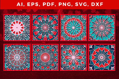 layer valentine mandala 3d bundle SVG SVG MD JOYNAL ABDIN 