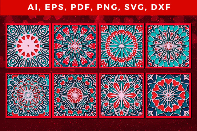 layer valentine mandala 3d bundle SVG SVG MD JOYNAL ABDIN 
