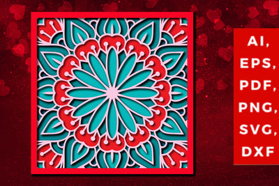 layer valentine mandala 3d SVG cut file SVG MD JOYNAL ABDIN 