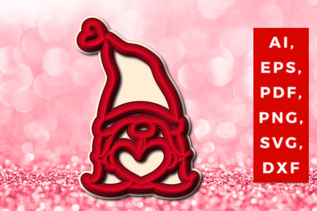 layer Valentines Day Gnomes SVG cut file - So Fontsy