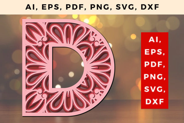 Layered Alphabet A Letter 3D Mandala Svg SVG MD JOYNAL ABDIN 