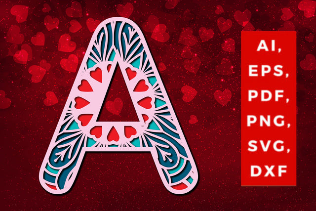 Layered Alphabet a Letter valentine Svg SVG MD JOYNAL ABDIN 