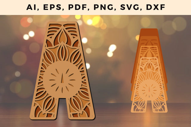Layered Alphabet K Letter 3D Mandala Svg, Multilayer Laser Cut Files, SVG, 3D Designs SVG MD JOYNAL ABDIN 