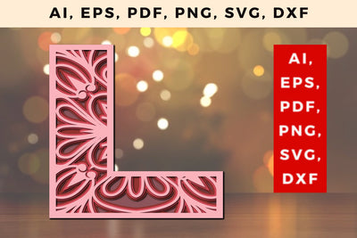 Layered Alphabet L Letter 3D Mandala Svg SVG MD JOYNAL ABDIN 