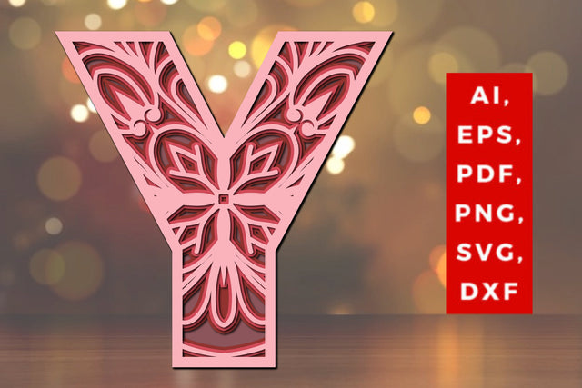 Layered Alphabet Y Letter 3D Mandala Svg SVG MD JOYNAL ABDIN 