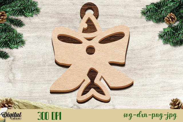 Layered Bow Knot 3D Design | Cat Lover| Laser Cut Tree Ornament | Cat SVG SVG Evgenyia Guschina 