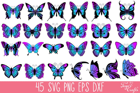 Layered Butterflies SVG Bundle SVG Feya's Fonts and Crafts 