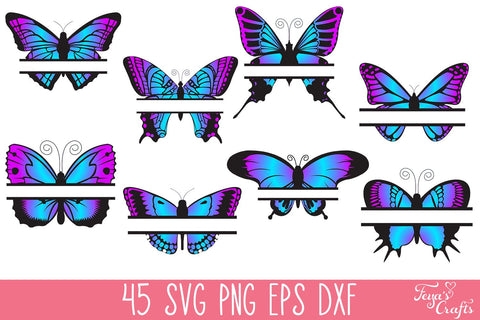 Layered Butterflies SVG Bundle SVG Feya's Fonts and Crafts 