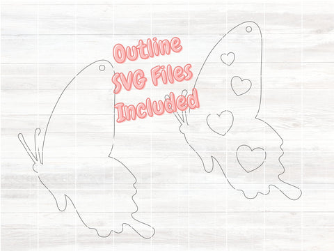 Layered Butterfly Heart Earrings SVG Cut File, Laser Earring Cut File for Glowforge SVG Apple Grove Designs 