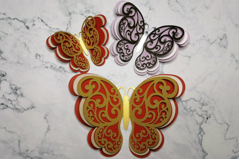 Layered butterfly svg, 3D paper butterfly template, Butterfly wall decor SVG CuttingLineStore 