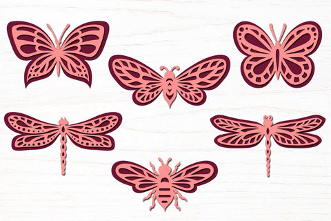 Layered butterfly svg bundle, 3d butterfly papercut SVG Digital Rainbow Shop 