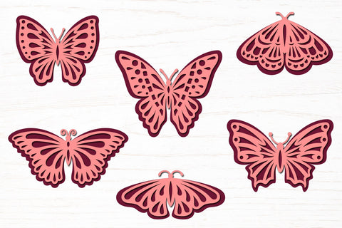 Layered butterfly svg bundle, 3d butterfly papercut SVG Digital Rainbow Shop 