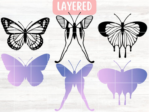 Layered Butterfly SVG Bundle, Butterflies Cut File, Digital Download SVG Apple Grove Designs 