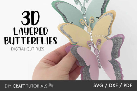 Layered Butterfly SVG Template SVG DIY Craft Tutorials 