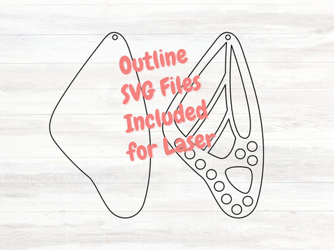 Layered Butterfly Wing Earrings SVG Cut File, Laser Earring Cut File for Glowforge SVG Apple Grove Designs 