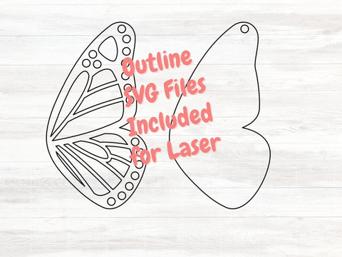 Layered Butterfly Wing Earrings SVG Cut File, Laser Earring Cut File for Glowforge SVG Apple Grove Designs 