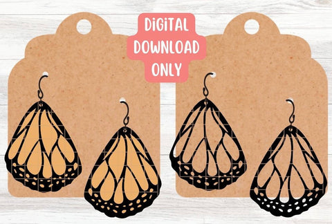 Layered Butterfly Wing Earrings SVG Cut File, Laser Earring Cut File for Glowforge SVG Apple Grove Designs 