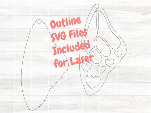 Layered Butterfly Wing Heart Earrings SVG Cut File, Laser Earring Cut File for Glowforge SVG Apple Grove Designs 
