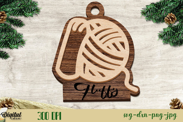 Layered Cat ball 3D Design | Ball SVG| Laser Cut Tree Ornament SVG Evgenyia Guschina 