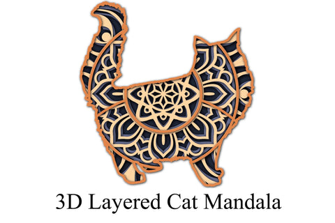 Layered Cat Mandala SVG SVG Digital Honeybee 