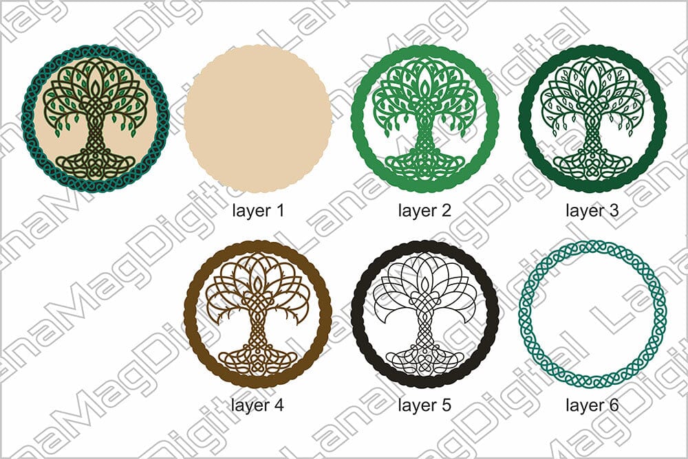 Celtic Tree Pattern Layered celtic tree of life svg, 3d celtic knot svg - So Fontsy