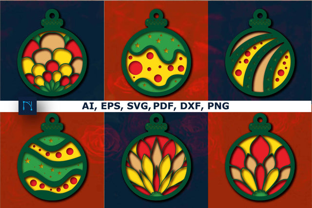 Layered Christmas Ornaments SVG bundle SVG MD JOYNAL ABDIN 