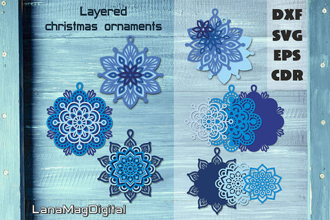 Layered christmas ornaments svg Mandala Christmas decor svg SVG LanaMagDigital 