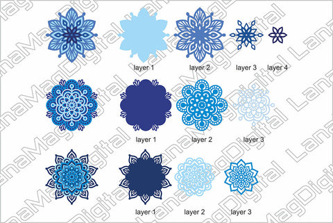 Layered christmas ornaments svg Mandala Christmas decor svg SVG LanaMagDigital 