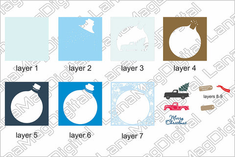 Layered Christmas truck svg, 3d Merry Christmas decor svg 3D Paper LanaMagDigital 